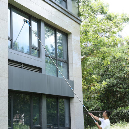 Mitclear Window Squeegee, Window Cleaner Tool with 15.5Ft Extension Pole, 2-in-1 Squeegee for Window Cleaning