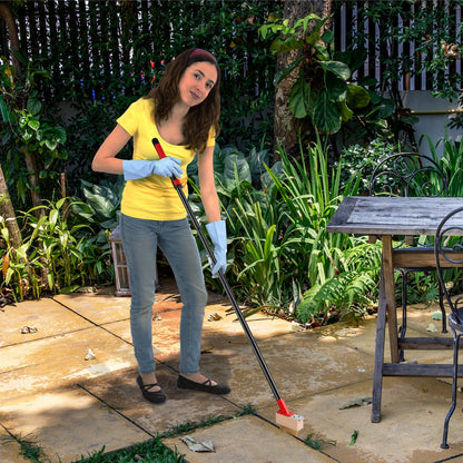 Mitclear V-shaped Weed Remove Brush with Long Handle(53IN)