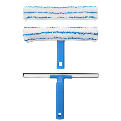 Mitclear Window Cleaning Combo(12IN), Silicon Window Squeegee + Microfiber Glass Wiper