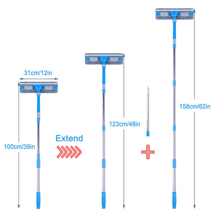 Mitclear 3 in 1 Telescopic Window Squeegee Glass Cleaning Tool(12")